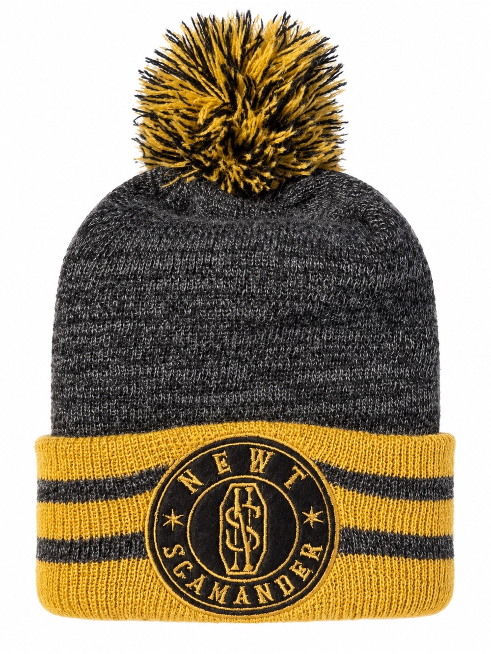 Official Harry Potter Newt Scamander Hufflepuff Pom Beanie Hat Cinereplicas